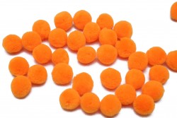 Πομ - πομ μπαλίτσες σε πορτοκαλί χρώμα 20mm διάμετρος