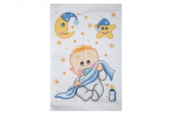 Κουβερτάκι βρεφικό μωράκι με φεγγάρι και αστέρι