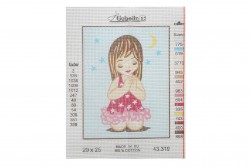 Embroidery printed canvas little girl