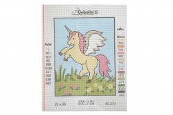 Embroidery printed canvas unicorn 
