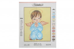 Embroidery printed canvas little angel 