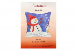 Παιδικό κιτ κεντήματος (μαξιλάρι) με σχέδιο χιονάνθρωπος 35Χ35cm (Χριστουγεννιάτικο)