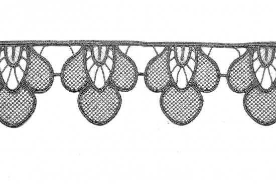Λασέ δαντέλα σε ανθρακί χρώμα 95mm