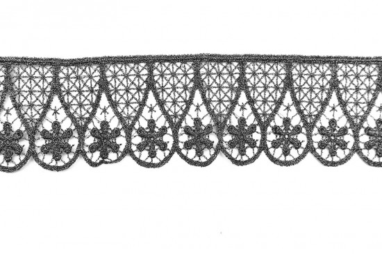 Λασέ Δαντέλα σε ανθρακί χρώμα 60mm