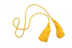 Φούντα ρεγιόν με κορδόνι σε κίτρινο χρώμα 123cm