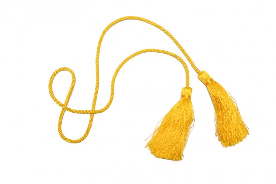 Φούντα ρεγιόν με κορδόνι σε κίτρινο χρώμα 123cm