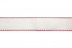 Canvas ribbon for knitting 55mm white - red