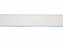 Canvas ribbon for knitting 55mm white - light blue