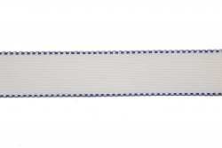 Canvas ribbon for knitting 55mm white - blue