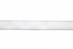 Canvas ribbon for knitting 30mm white - light blue