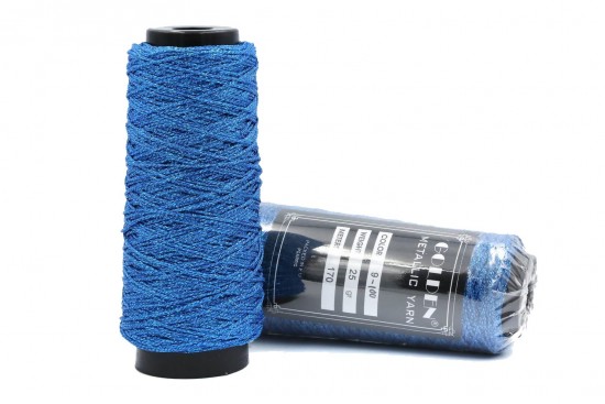 Κλωστή κεντήματος αλυσιδάκι Golden Metallic Yarn 9-100 σε χρώμα μπλε