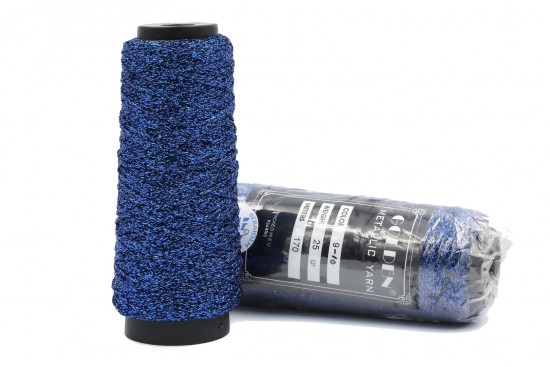 Κλωστή κεντήματος αλυσιδάκι Golden Metallic Yarn 9-10 σε μπλε μαύρο χρώμα