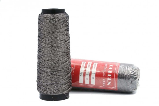 Κλωστή κεντήματος εξάκλωνη Golden Metallic Yarn 6-9 σε γκρι ανθρακί χρώμα