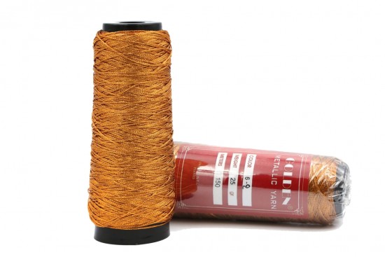 Κλωστή κεντήματος εξάκλωνη Golden Metallic Yarn 6-2 σε πορτοκαλί χρώμα