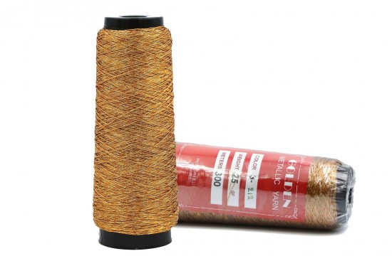 Κλωστή κεντήματος τρίκλωνη Golden Metallic Yarn 3-212 σε χάλκινο χρυσό χρώμα 