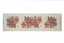 Κέντημα πολύχρωμο τυπωμένο τραβέρσα 40Χ135cm με σχέδιο λουλούδια αλεξανδρινά