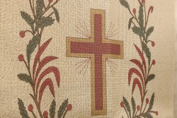 Κέντημα προσκυνητάρι τραβέρσα 50X150cm σταυρός και βάγια