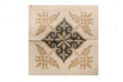 Κέντημα μαξιλάρι 44X44cm με λουλούδια πετρόλ
