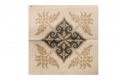 Κέντημα μαξιλάρι 44X44cm με λουλούδια πετρόλ