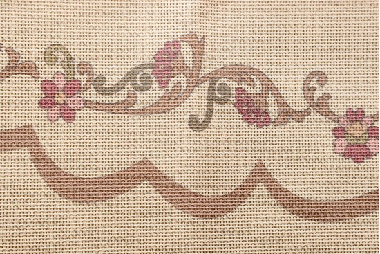 Κέντημα τραβέρσα 27X150cm άνθη