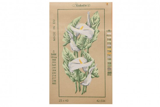 Κέντημα μικρό κάδρο 25X40cm άνθη - Κρίνοι