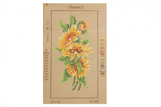 Κέντημα μικρό κάδρο 25X40cm άνθη - Ηλιοτρόπια