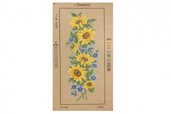 Κέντημα μικρό κάδρο 25X40cm άνθη 