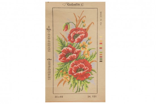 Κέντημα κάδρο 35X60cm άνθη 