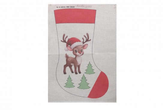 Κέντημα πολύχρωμο (πετσετάκι) μίνι 30X45cm σε σχέδιο Ελαφάκι (χριστουγεννιάτικο)