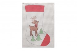 Κέντημα πολύχρωμο (πετσετάκι) μίνι 30X45cm σε σχέδιο Ελαφάκι (χριστουγεννιάτικο)