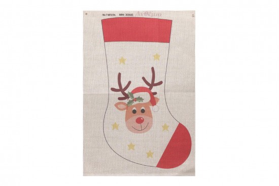 Κέντημα πολύχρωμο (πετσετάκι) μίνι 30X45cm σε σχέδιο Ελαφάκι (χριστουγεννιάτικο)