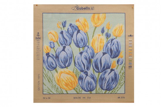 Κέντημα κάδρο 50X50cm άνθη 