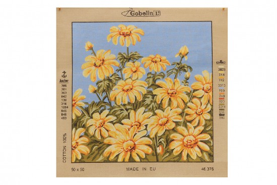 Κέντημα κάδρο 50X50cm άνθη - μαργαρίτες