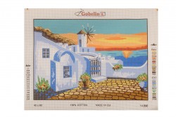 Κέντημα κάδρο 45X60cm Κυκλαδίτικο Νησί