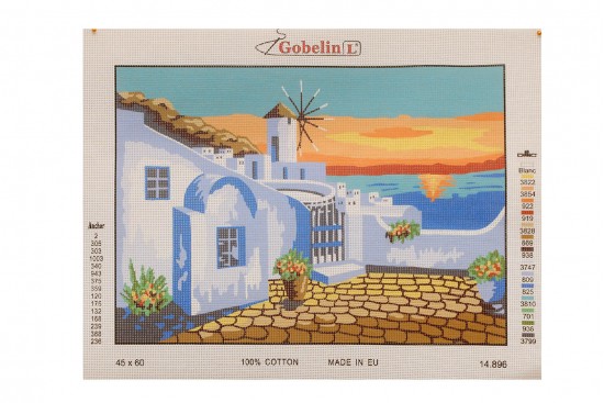 Κέντημα κάδρο 45X60cm Κυκλαδίτικο Νησί