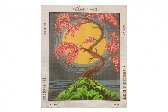 Κέντημα κάδρο 60X50cm Ανθισμένο Δέντρο 