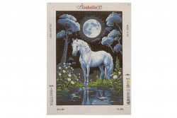Κέντημα κάδρο 60X45cm Λευκό άλογο τη νύχτα