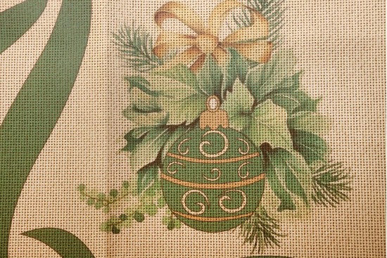 Κέντημα τραβέρσα 50Χ130cm Χριστουγεννιάτικο με μπάλες 