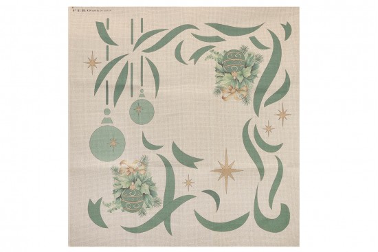 Κέντημα καρέ 90Χ90cm Χριστουγεννιάτικο με μπάλες 