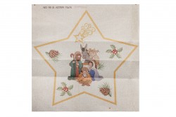 Κέντημα καρέ 75Χ75cm με σχέδιο αστέρι και φάτνη - Χριστουγεννιάτικο