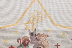 Κέντημα καρέ 75Χ75cm με σχέδιο αστέρι και φάτνη - Χριστουγεννιάτικο
