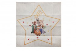 Κέντημα καρέ 92Χ92cm με σχέδιο αστέρι και φάτνη - Χριστουγεννιάτικο