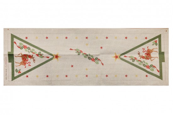 Κέντημα τραβέρσα 42Χ135cm με σχέδιο ελαφάκι -  Χριστουγεννιάτικο δέντρο