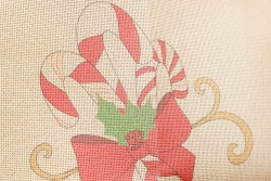 Κέντημα πολύχρωμο (πετσετάκι) μίνι - καρέ  50X50cm σε σχέδιο Καραμέλες  (χριστουγεννιάτικο)