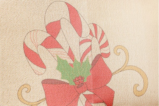 Κέντημα πολύχρωμο (πετσετάκι) μίνι - καρέ  50X50cm σε σχέδιο Καραμέλες  (χριστουγεννιάτικο)