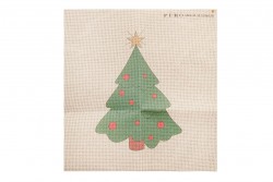 Κέντημα πολύχρωμο (πετσετάκι) μίνι - καρέ  50X50cm σε σχέδιο έλατο  (χριστουγεννιάτικο)