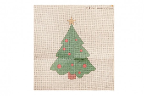 Κέντημα πολύχρωμο (πετσετάκι) μίνι - καρέ  50X50cm σε σχέδιο έλατο  (χριστουγεννιάτικο)