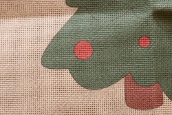 Κέντημα πολύχρωμο (πετσετάκι) μίνι - καρέ  50X50cm σε σχέδιο έλατο  (χριστουγεννιάτικο)