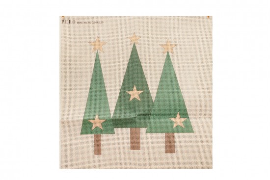 Κέντημα πολύχρωμο (πετσετάκι) μίνι - καρέ  50X50cm σε σχέδιο έλατα  (χριστουγεννιάτικο)
