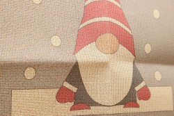 Κέντημα πολύχρωμο (πετσετάκι) μίνι - καρέ  50X50cm σε σχέδιο νανάκι  (χριστουγεννιάτικο)